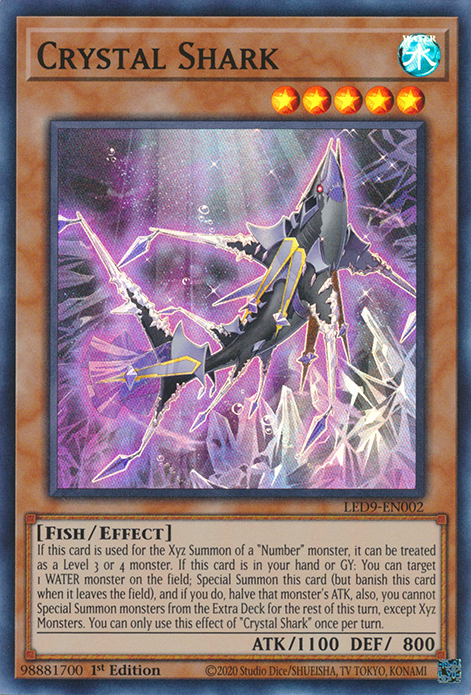 Crystal Shark [LED9-EN002] Super Rare | Shuffle n Cut Hobbies & Games