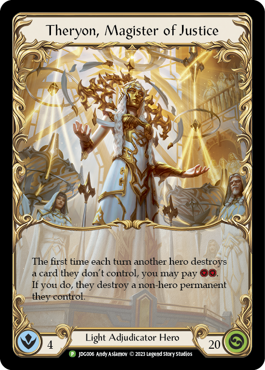 Theryon, Magister of Justice [JDG006] (Promo)  Cold Foil | Shuffle n Cut Hobbies & Games