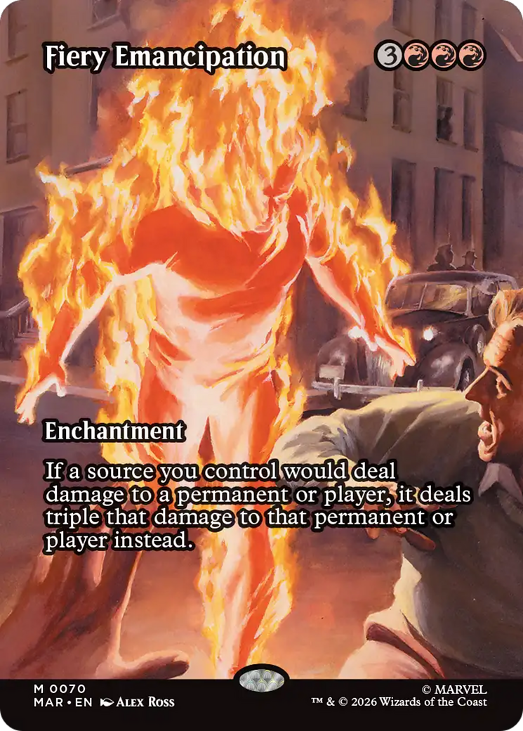 Fiery Emancipation (Borderless) [Marvel Universe: Eternal-Legal] | Shuffle n Cut Hobbies & Games