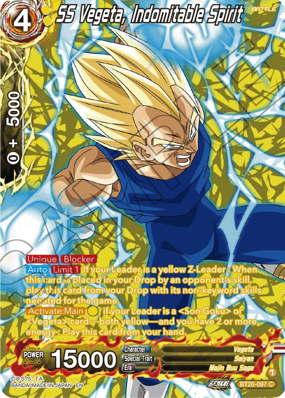 SS Vegeta, Indomitable Spirit (Silver Foil) (BT20-097) [Power Absorbed] | Shuffle n Cut Hobbies & Games