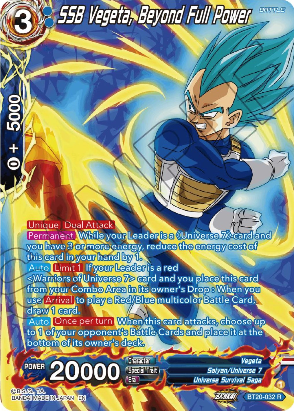 SSB Vegeta, Beyond Full Power (Silver Foil) (BT20-032) [Power Absorbed] | Shuffle n Cut Hobbies & Games