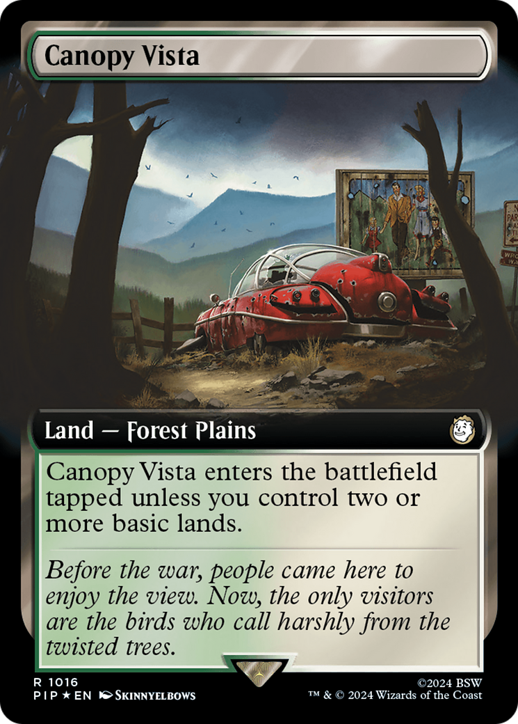Canopy Vista (Extended Art) (Surge Foil) [Fallout] | Shuffle n Cut Hobbies & Games