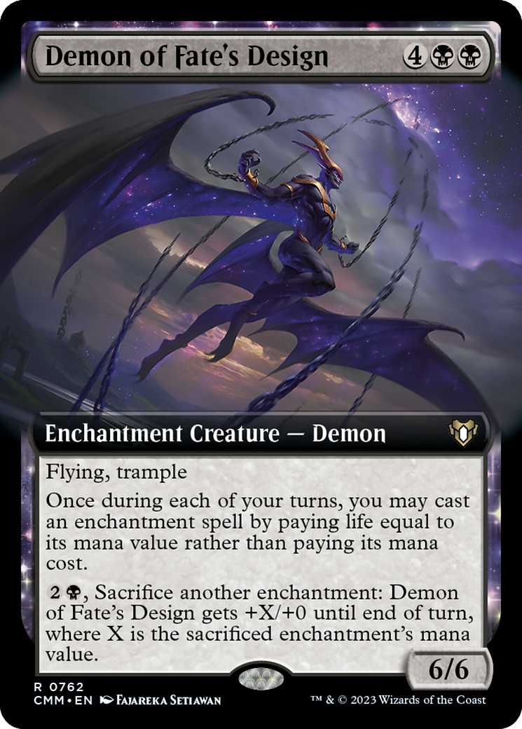 Demon of Fate's Design (Extended Art) [Commander Masters] | Shuffle n Cut Hobbies & Games