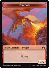 Dragon (0011) // Warrior Double-Sided Token [Tarkir: Dragonstorm Tokens] | Shuffle n Cut Hobbies & Games