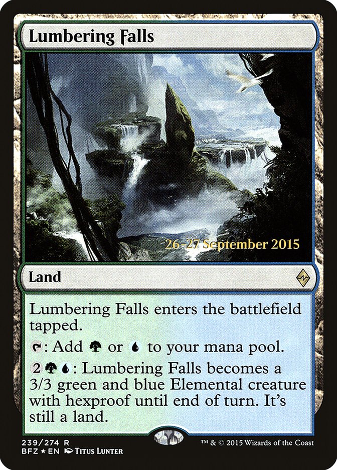 Lumbering Falls [Battle for Zendikar Prerelease Promos] | Shuffle n Cut Hobbies & Games