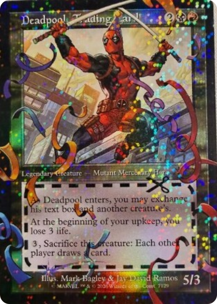 Deadpool, Trading Card (7129) (Pool Party Foil) [Secret Lair Drop Series] | Shuffle n Cut Hobbies & Games
