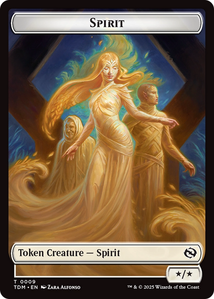 Spirit (0008) // Spirit (0009) Double-Sided Token [Tarkir: Dragonstorm Tokens] | Shuffle n Cut Hobbies & Games