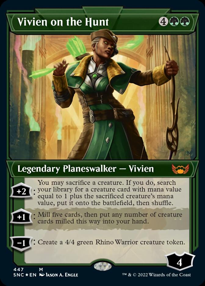 Vivien on the Hunt (Showcase Art Deco Foil Etched) [Streets of New Capenna] | Shuffle n Cut Hobbies & Games