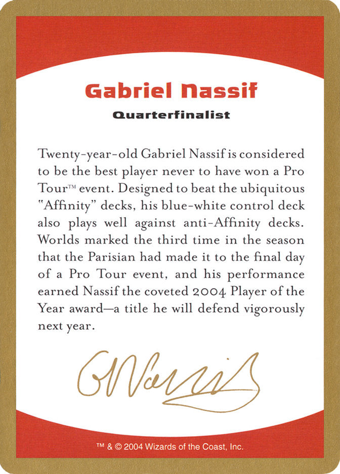 Gabriel Nassif Bio [World Championship Decks 2004] | Shuffle n Cut Hobbies & Games