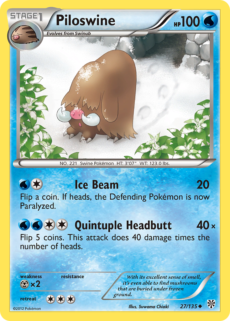 Piloswine (27/135) [Black & White: Plasma Storm] | Shuffle n Cut Hobbies & Games