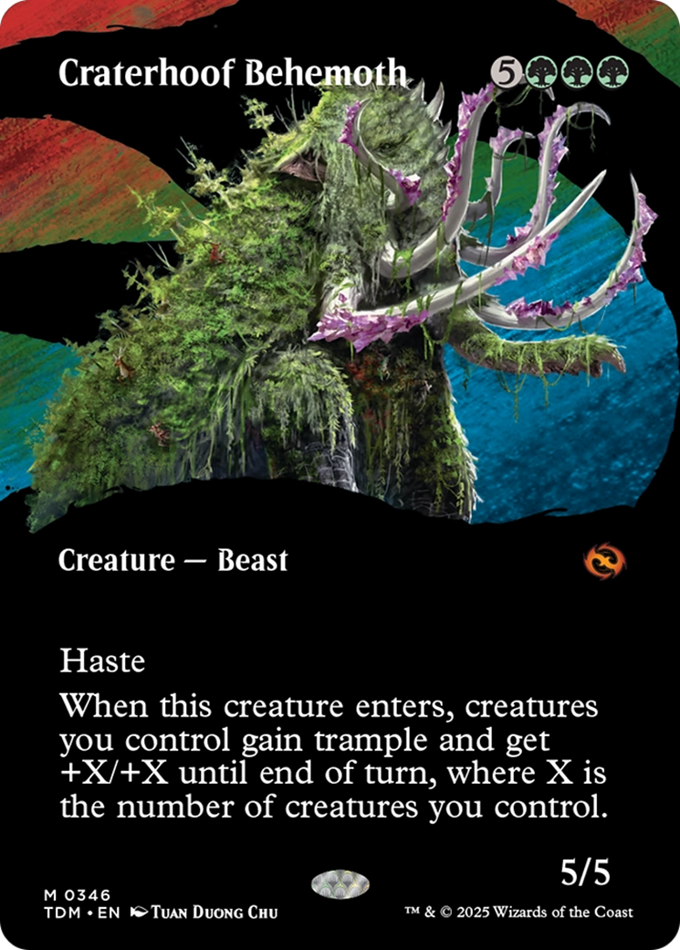 Craterhoof Behemoth (Borderless) [Tarkir: Dragonstorm] | Shuffle n Cut Hobbies & Games