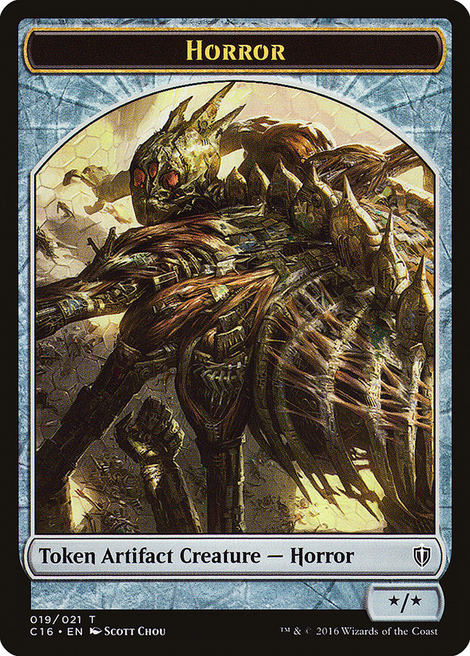 Horror // Thopter Double-Sided Token [Commander 2016 Tokens] | Shuffle n Cut Hobbies & Games