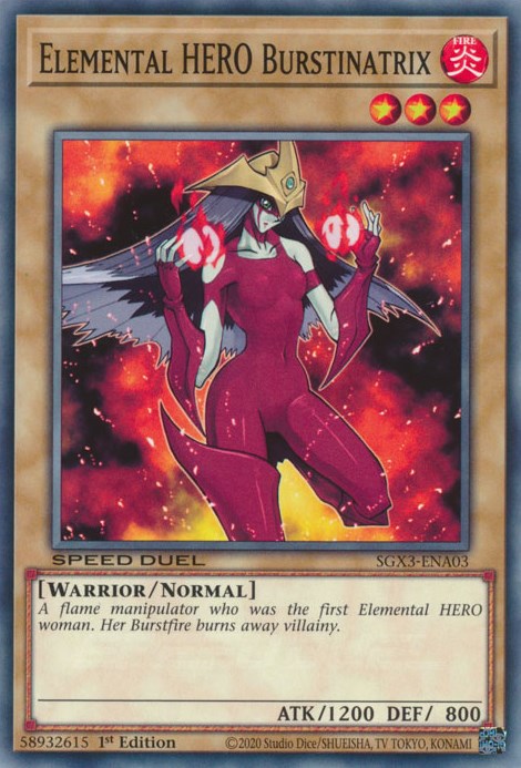 Elemental HERO Burstinatrix [SGX3-ENA03] Common | Shuffle n Cut Hobbies & Games