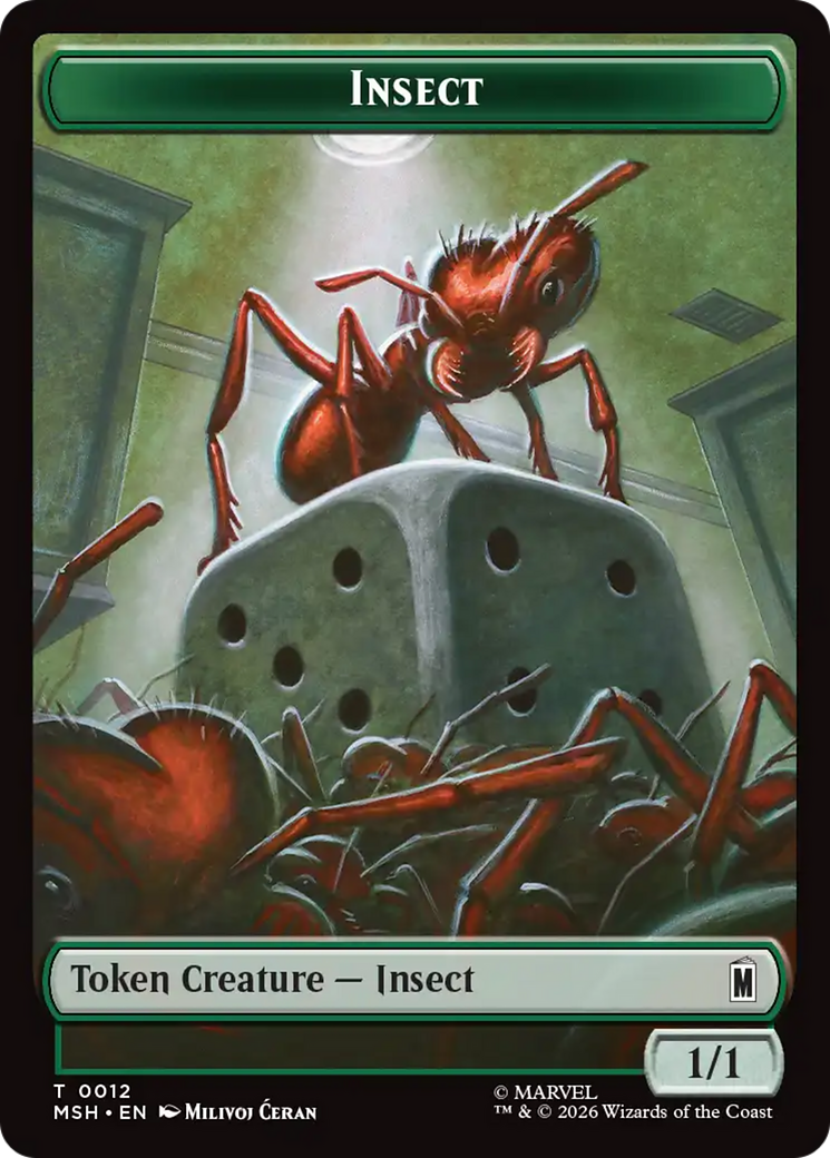 Soldier // Insect Double-Sided Token [Marvel Super Heroes Tokens] | Shuffle n Cut Hobbies & Games