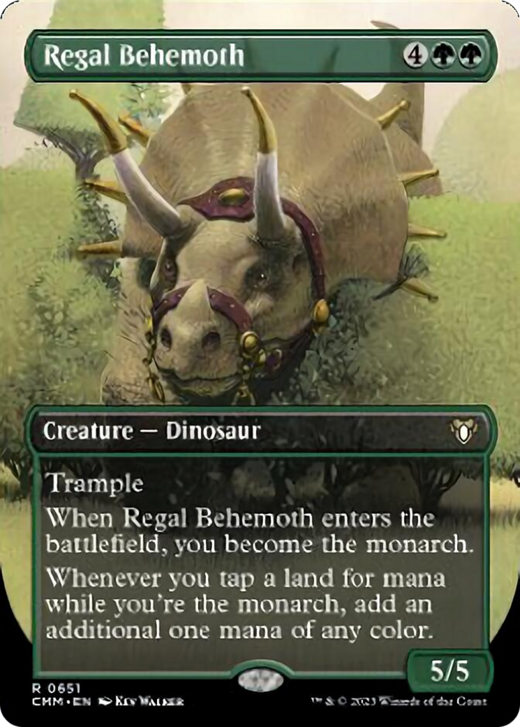 Regal Behemoth (Borderless Alternate Art) [Commander Masters] | Shuffle n Cut Hobbies & Games
