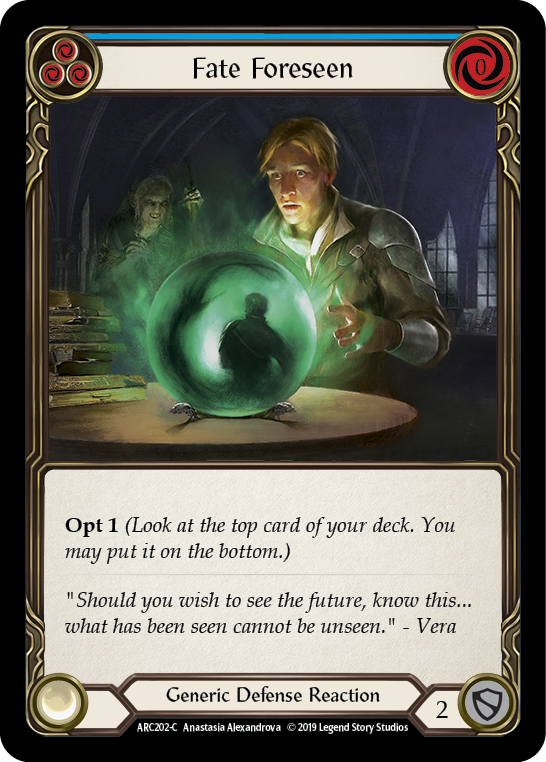 Fate Foreseen (Blue) [ARC202-C] (Arcane Rising)  1st Edition Rainbow Foil | Shuffle n Cut Hobbies & Games
