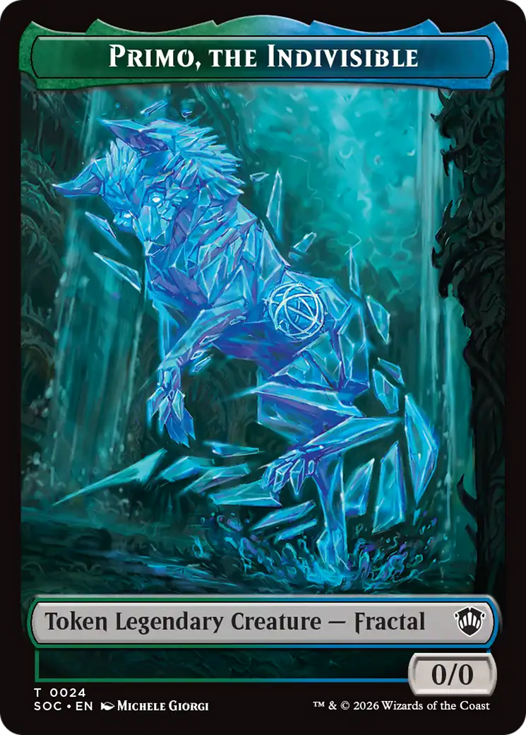 Beast // Primo, The Indivisible Double-Sided Token [Secrets of Strixhaven Commander Tokens] | Shuffle n Cut Hobbies & Games