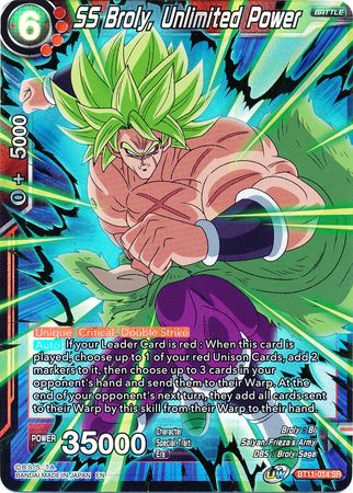 SS Broly, Unlimited Power (BT11-014) [Vermilion Bloodline 2nd Edition] | Shuffle n Cut Hobbies & Games