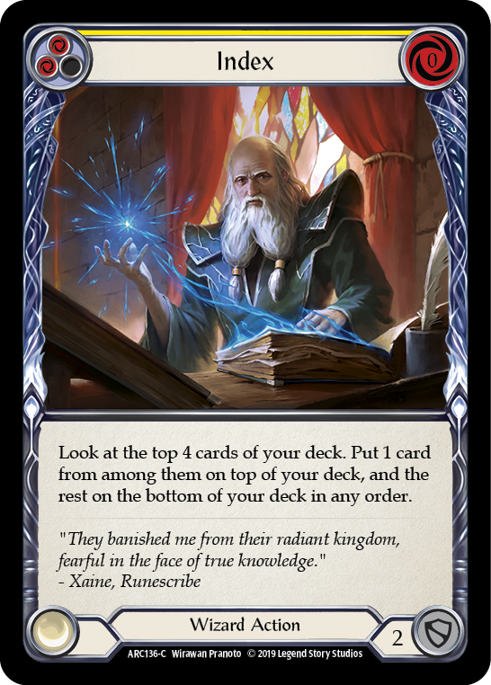 Index (Yellow) [ARC136-C] (Arcane Rising)  1st Edition Rainbow Foil | Shuffle n Cut Hobbies & Games
