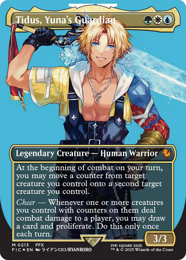 Tidus, Yuna's Guardian (Borderless) (Surge Foil) [FINAL FANTASY Commander] | Shuffle n Cut Hobbies & Games