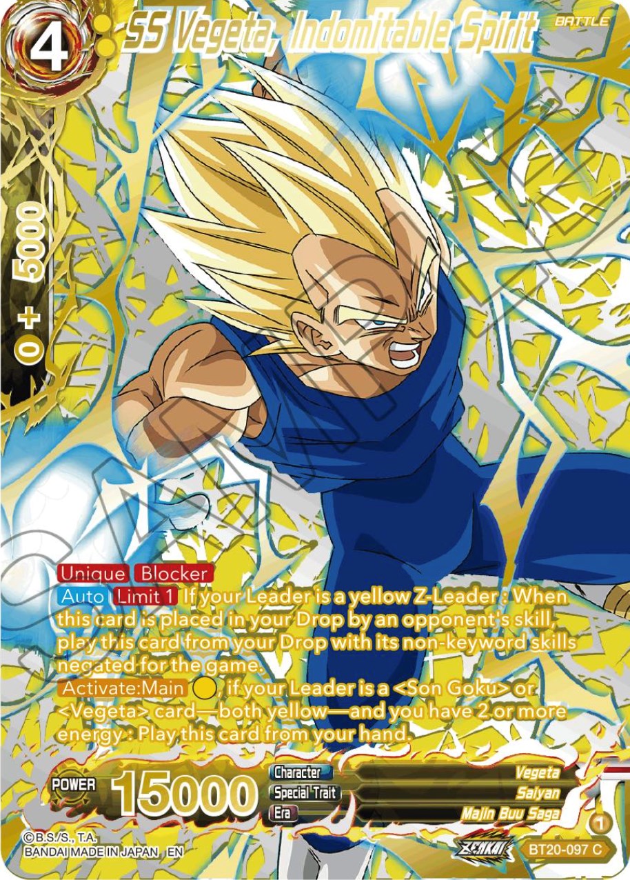 SS Vegeta, Indomitable Spirit (Gold-Stamped) (BT20-097) [Power Absorbed] | Shuffle n Cut Hobbies & Games