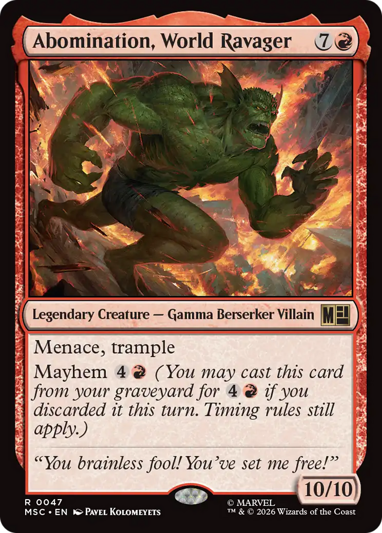 Abomination, World Ravager (Surge Foil) [Marvel Super Heroes Commander] | Shuffle n Cut Hobbies & Games