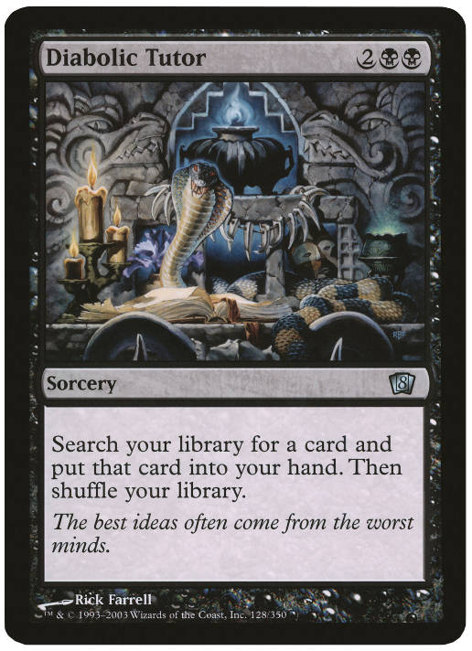 Diabolic Tutor (Oversized) [Eighth Edition Box Topper] | Shuffle n Cut Hobbies & Games