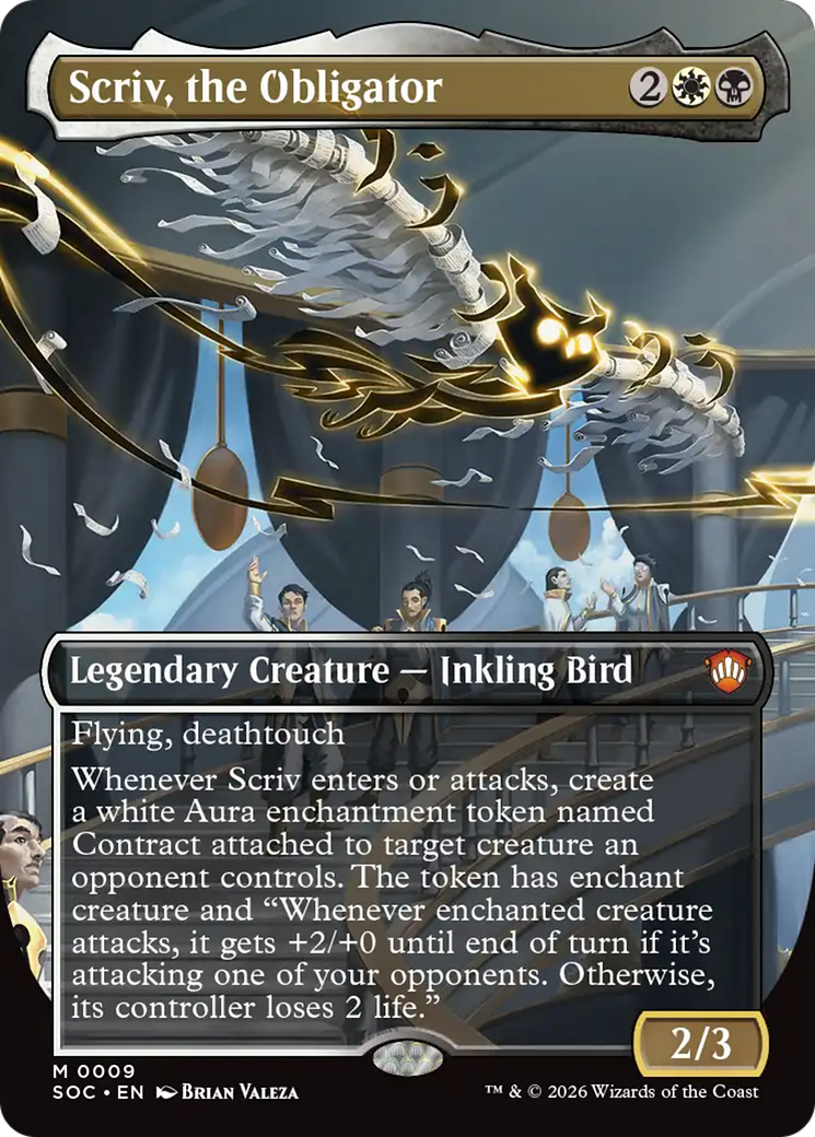 Scriv, the Obligator (Borderless) [Secrets of Strixhaven Commander] | Shuffle n Cut Hobbies & Games