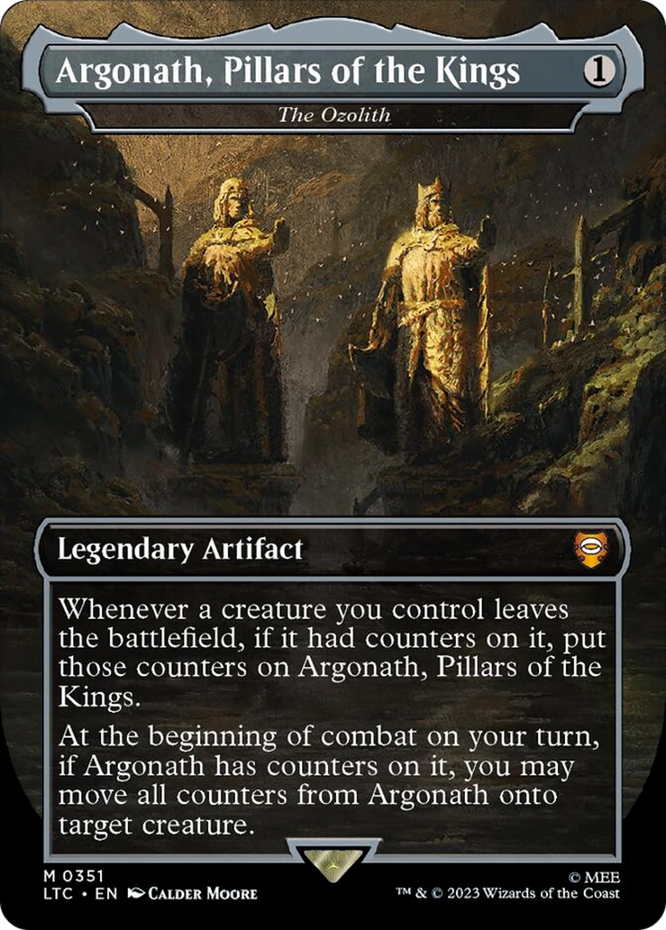 Argonath, Pillars of the Kings - The Ozolith (Borderless) (Surge Foil) [The Lord of the Rings: Tales of Middle-Earth Commander] | Shuffle n Cut Hobbies & Games