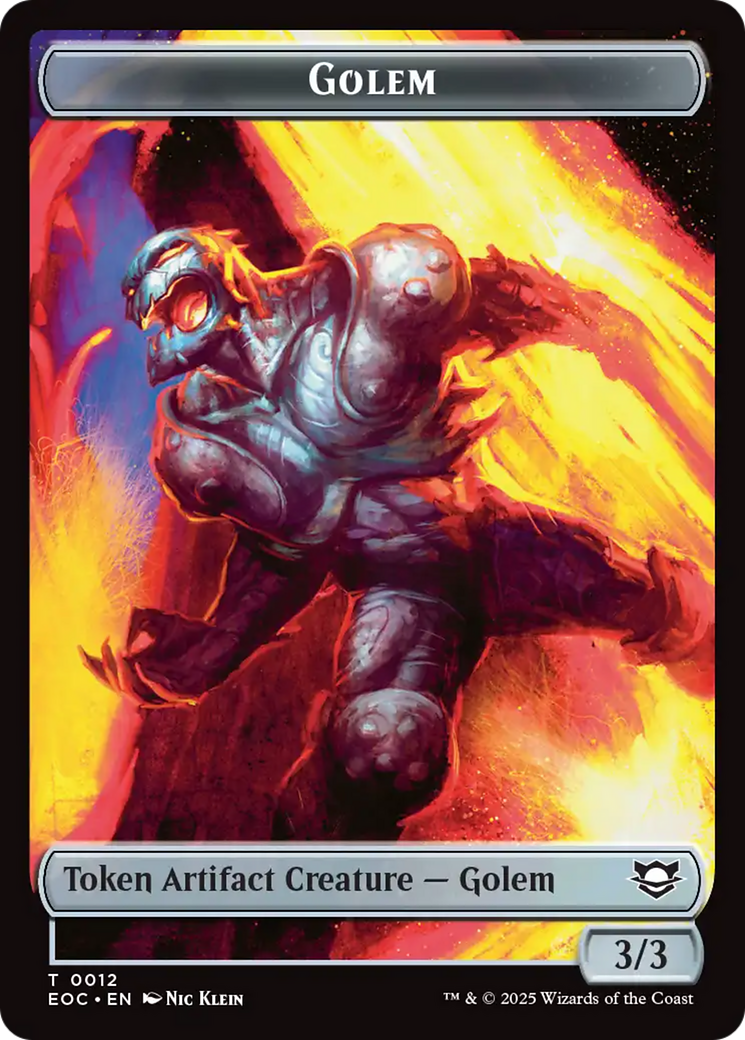 Copy // Golem (0012) Double-Sided Token [Edge of Eternities Commander Tokens] | Shuffle n Cut Hobbies & Games