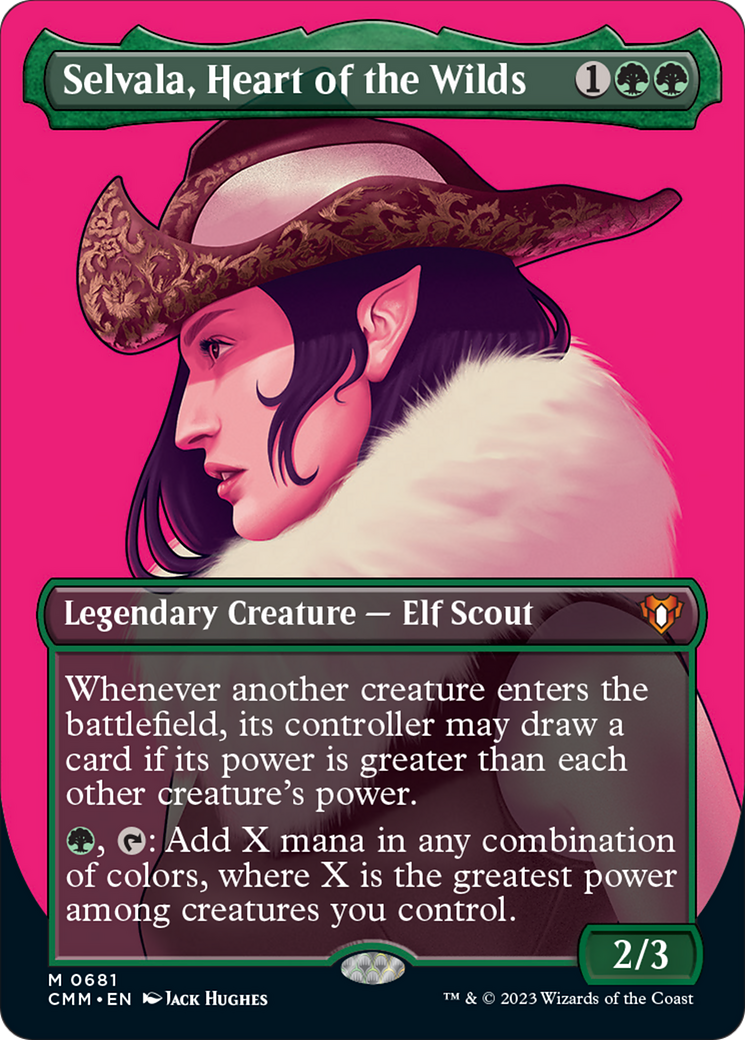 Selvala, Heart of the Wilds (Borderless Profile) [Commander Masters] | Shuffle n Cut Hobbies & Games