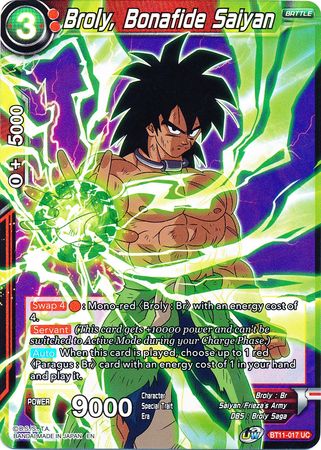 Broly, Bonafide Saiyan (BT11-017) [Vermilion Bloodline 2nd Edition] | Shuffle n Cut Hobbies & Games
