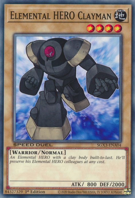 Elemental HERO Clayman [SGX3-ENA04] Common | Shuffle n Cut Hobbies & Games