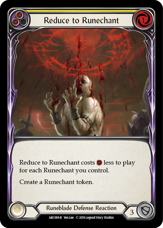 Reduce to Runechant (Yellow) [ARC089-R] (Arcane Rising)  1st Edition Rainbow Foil | Shuffle n Cut Hobbies & Games