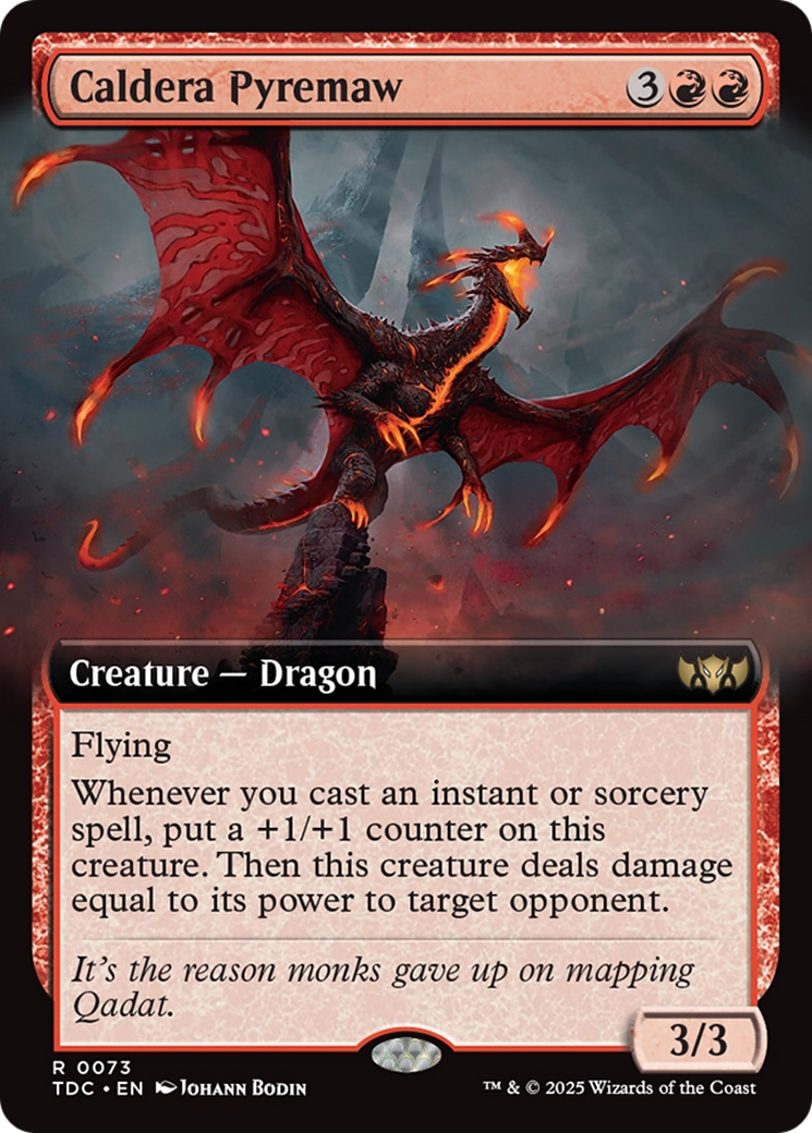 Caldera Pyremaw (Extended Art) [Tarkir: Dragonstorm Commander] | Shuffle n Cut Hobbies & Games