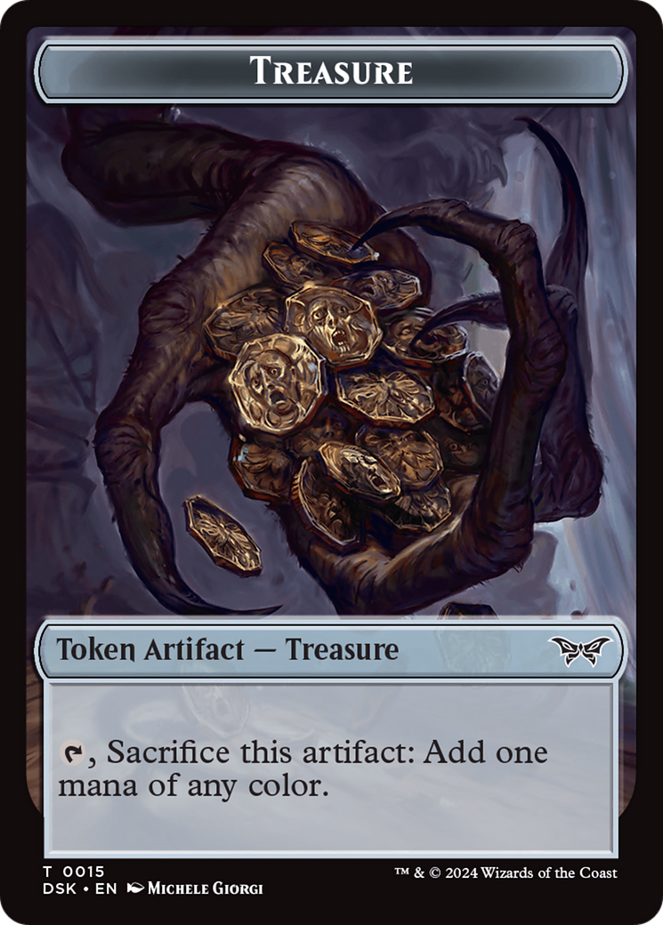 Treasure // Manifest Double-Sided Token [Duskmourn: House of Horror Tokens] | Shuffle n Cut Hobbies & Games