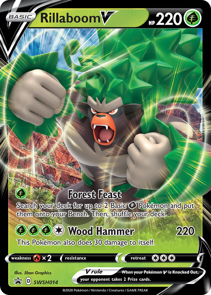 Rillaboom V (SWSH014) (Jumbo Card) [Sword & Shield: Black Star Promos] | Shuffle n Cut Hobbies & Games
