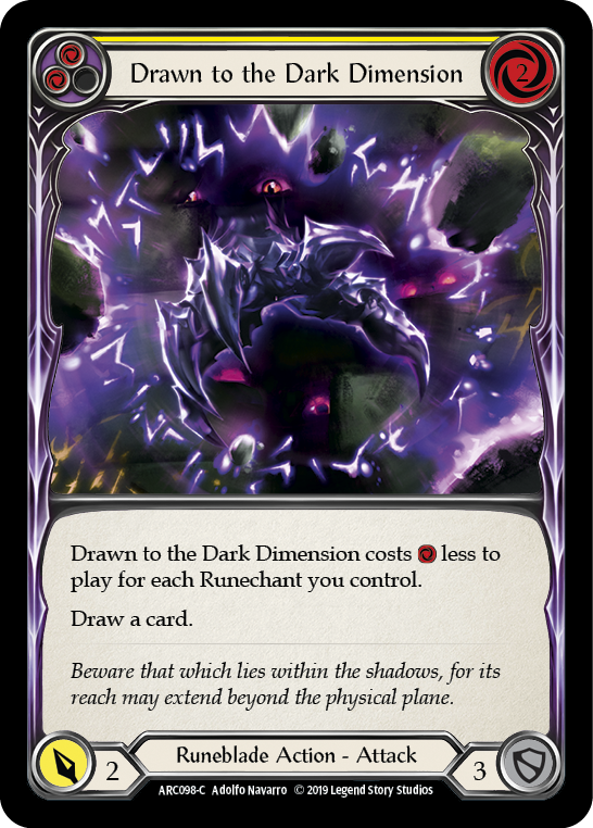 Drawn to the Dark Dimension (Yellow) [ARC098-C] (Arcane Rising)  1st Edition Normal | Shuffle n Cut Hobbies & Games