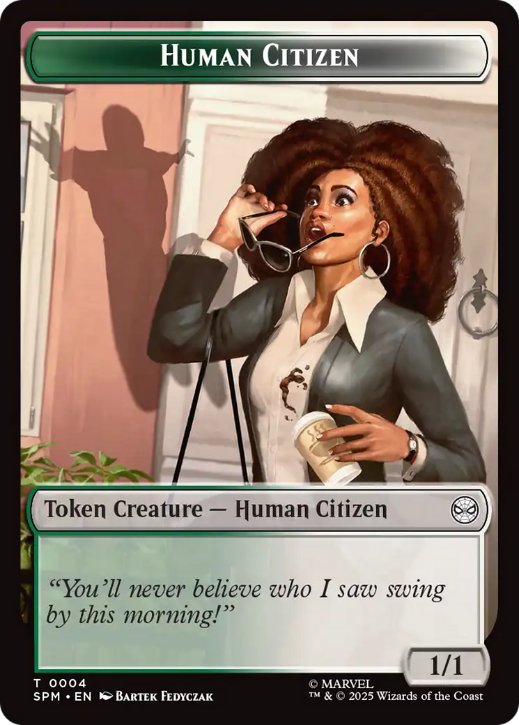 Copy // Human Citizen Double-Sided Token [Marvel's Spider-Man Tokens] | Shuffle n Cut Hobbies & Games