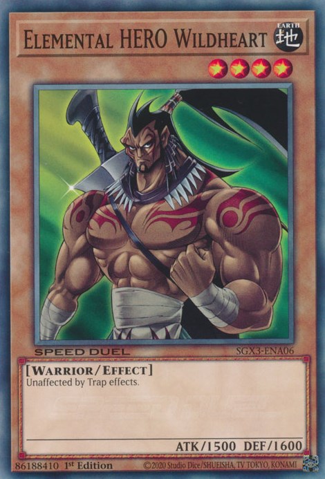 Elemental HERO Wildheart [SGX3-ENA06] Common | Shuffle n Cut Hobbies & Games