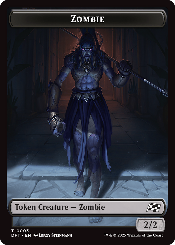 Zombie (0007) // Zombie (0003) Double-Sided Token [Aetherdrift Commander Tokens] | Shuffle n Cut Hobbies & Games