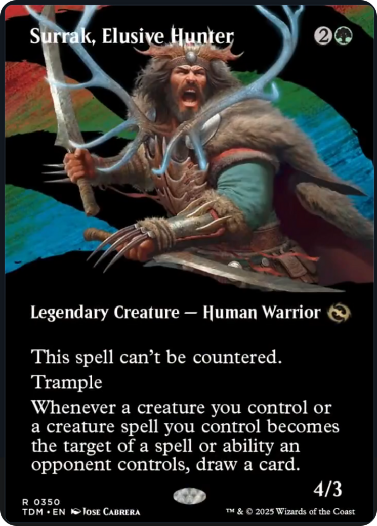 Surrak, Elusive Hunter (Borderless) [Tarkir: Dragonstorm] | Shuffle n Cut Hobbies & Games