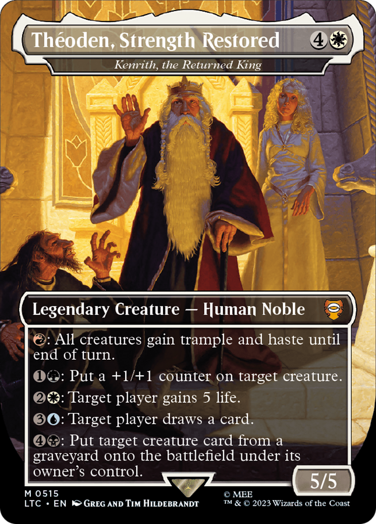 Theoden, Strength Restored - Kenrith, the Returned King (Borderless) [The Lord of the Rings: Tales of Middle-Earth Commander] | Shuffle n Cut Hobbies & Games
