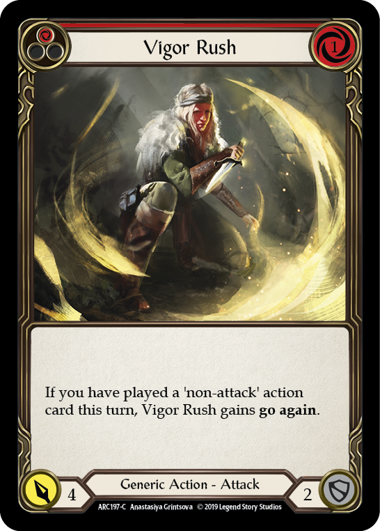 Vigor Rush (Red) [ARC197-C] (Arcane Rising)  1st Edition Rainbow Foil | Shuffle n Cut Hobbies & Games