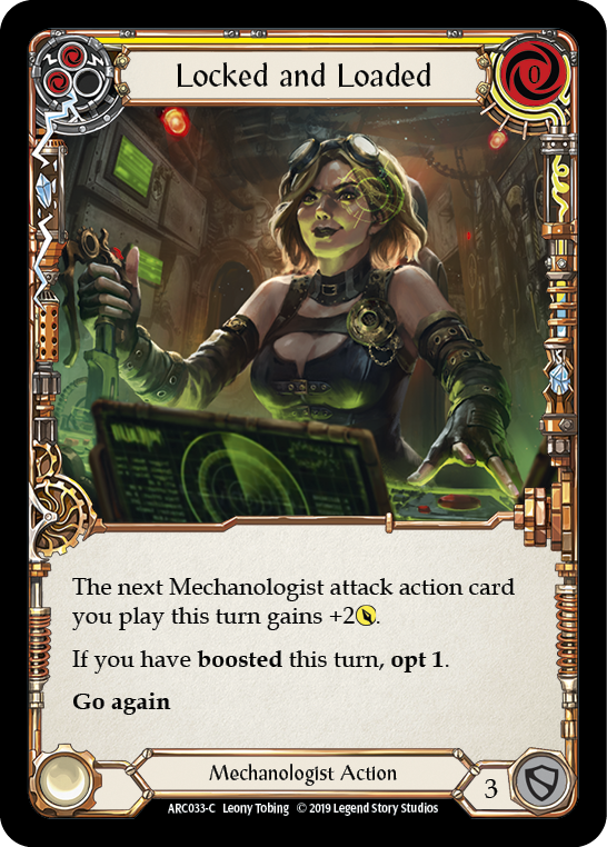 Locked and Loaded (Yellow) [ARC033-C] (Arcane Rising)  1st Edition Rainbow Foil | Shuffle n Cut Hobbies & Games