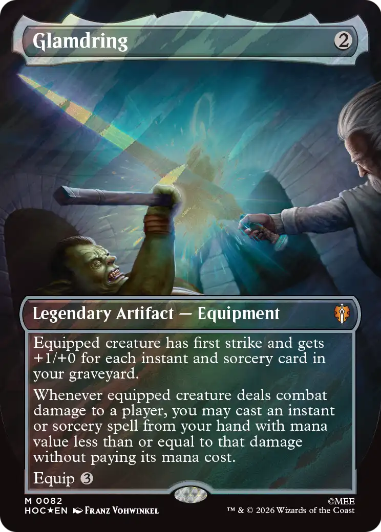 Glamdring (Borderless) (Surge Foil) [The Hobbit: Eternal-Legal] | Shuffle n Cut Hobbies & Games