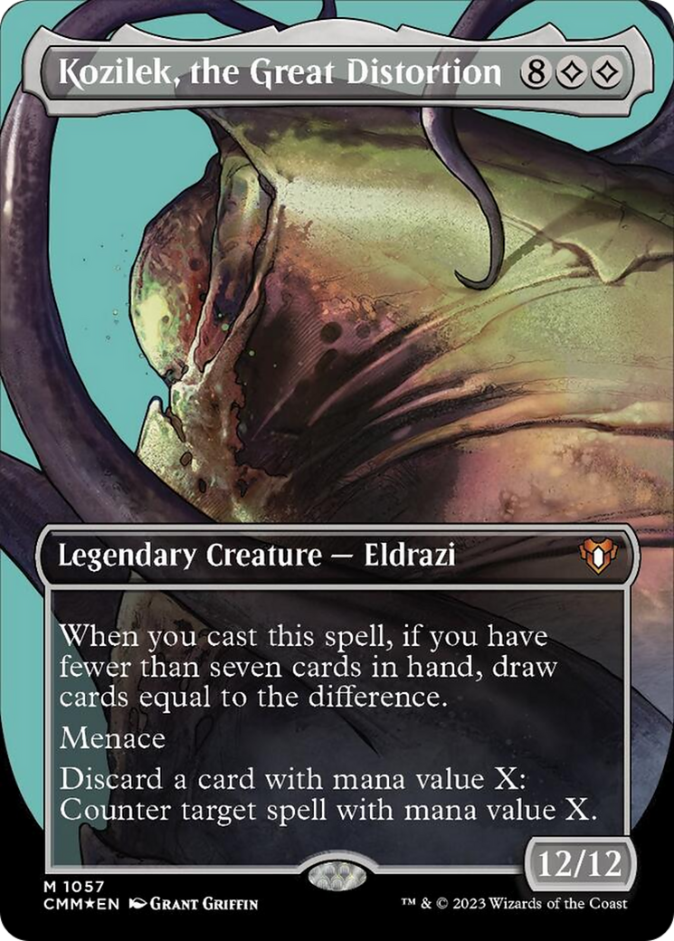 Kozilek, the Great Distortion (Borderless Textured Foil Frame Break) [Commander Masters] | Shuffle n Cut Hobbies & Games