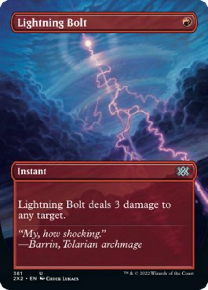 Lightning Bolt (Borderless Alternate Art) [Double Masters 2022] | Shuffle n Cut Hobbies & Games
