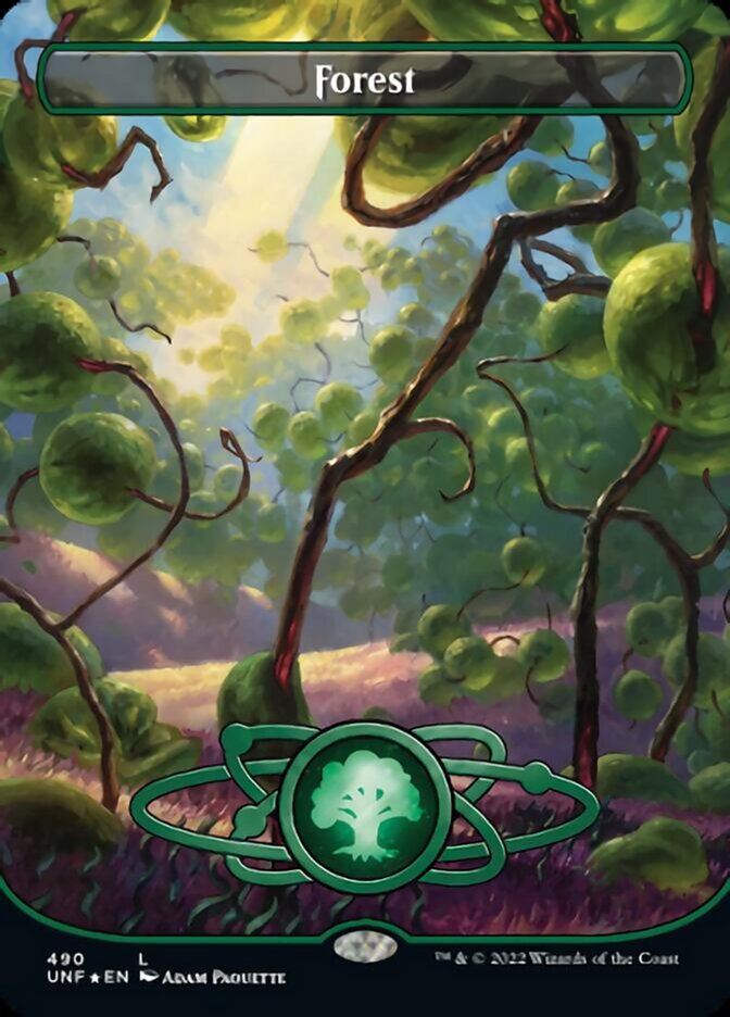 Forest (490) (Planetary Space-ic Land) (Galaxy Foil) [Unfinity] | Shuffle n Cut Hobbies & Games