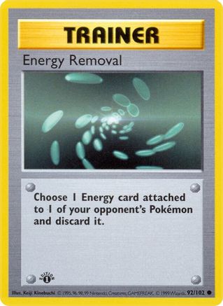 Energy Removal (92/102) (Shadowless) [Base Set 1st Edition] | Shuffle n Cut Hobbies & Games
